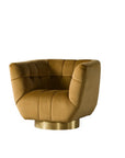 Fauteuil Oxford Velours Brun Or