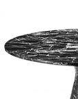 Table de salle à manger ronde en marbre noir Turner