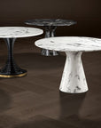 Table de salle à manger ronde en marbre noir Turner