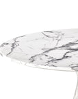 Table de salle à manger ronde en marbre blanc Turner
