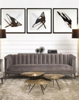 Canapé 4 places Raffles en velours gris