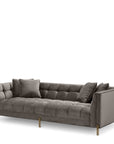 Canapé matelassé Sienna en velours gris