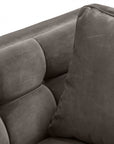 Fauteuil Sienna matelassé gris en velours