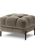 Tabouret matelassé Sienna velours taupe