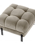 Tabouret matelassé Sienna velours taupe