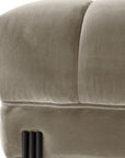 Tabouret matelassé Sienna velours taupe