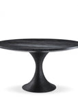 Table de salle à manger ronde en bois fumé noir Melchior