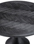 Table de salle à manger ronde en bois fumé noir Melchior