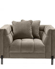 Fauteuil Sienna matelassé beige en velours