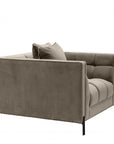 Fauteuil Sienna matelassé beige en velours