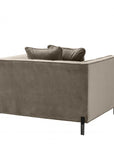 Fauteuil Sienna matelassé beige en velours