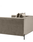 Fauteuil Sienna matelassé beige en velours