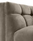 Fauteuil Sienna matelassé beige en velours