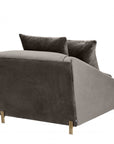 Fauteuil gris en velours Candice