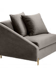 Fauteuil gris en velours Candice