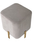Tabouret en velours beige Burnett