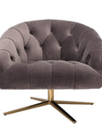Fauteuil pivotant gris matelassé Gardner