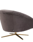 Fauteuil pivotant gris matelassé Gardner