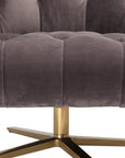Fauteuil pivotant gris matelassé Gardner