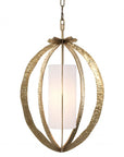 Lustre lanterne dorée en laiton Luciano