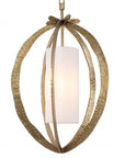 Lustre lanterne dorée en laiton Luciano