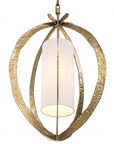 Lustre lanterne dorée en laiton Luciano