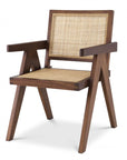 Chaise de salle à manger marron en rotin Aristide