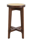Tabouret de bar marron en rotin S Dareau
