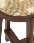 Tabouret de bar marron en rotin S Dareau