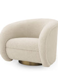 Fauteuil pivotant blanc crème Cristo