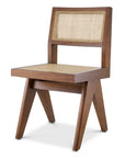 Chaise marron en bois et rotin Niclas