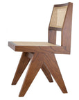 Chaise marron en bois et rotin Niclas