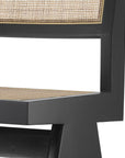 Chaise noire en bois et rotin Niclas