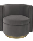 Fauteuil pivotant gris Amanda