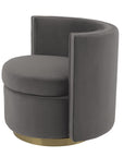 Fauteuil pivotant gris Amanda