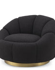 Fauteuil pivotant bouclé noir Inger