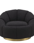 Fauteuil pivotant bouclé noir Inger