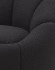 Fauteuil pivotant bouclé noir Inger
