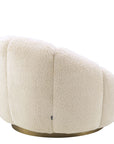 Fauteuil pivotant molletonné crème Inger