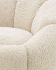 Fauteuil pivotant molletonné crème Inger