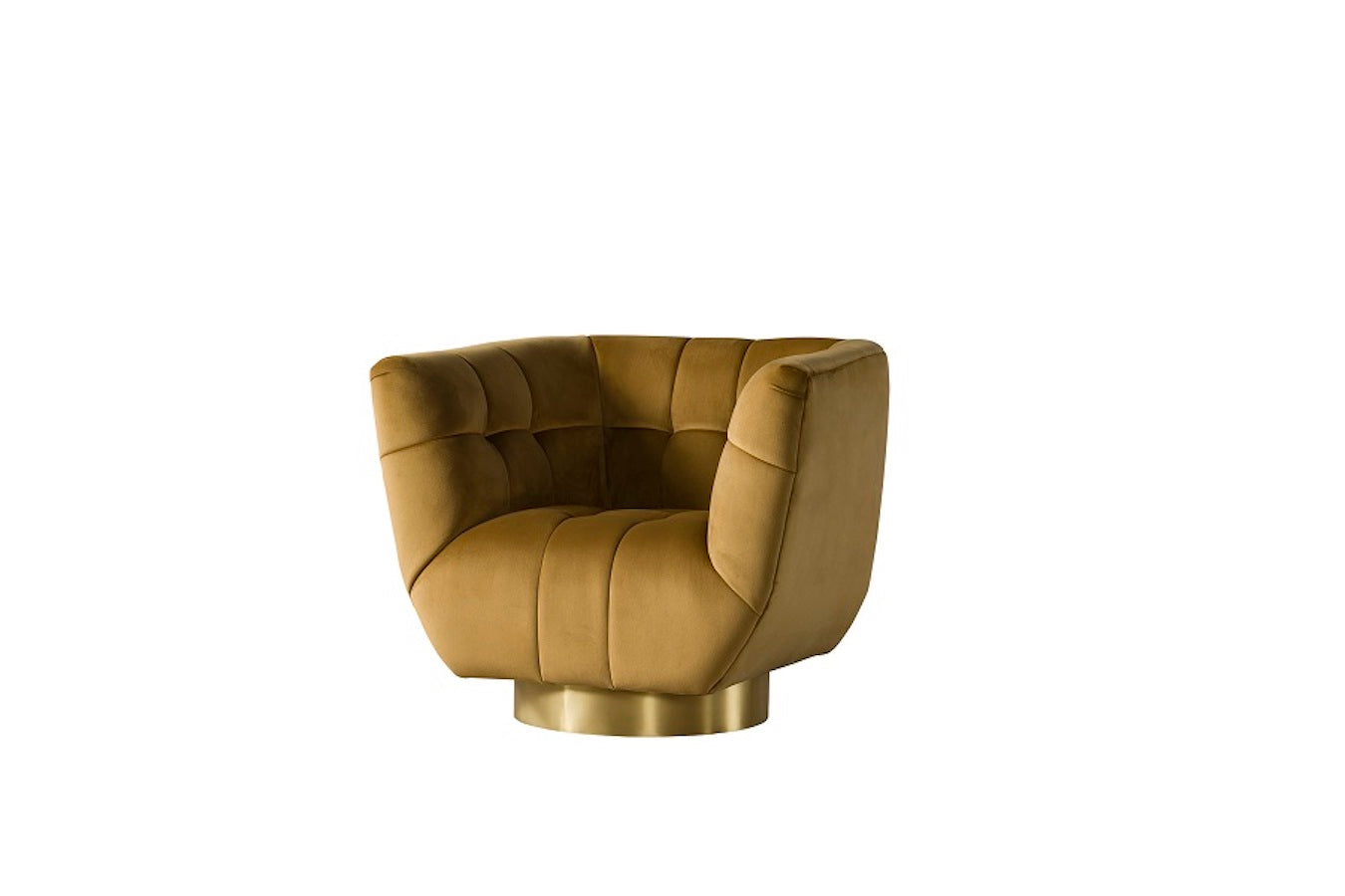 Fauteuil Oxford Velours Brun Or