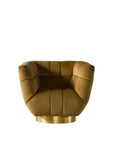 Fauteuil Oxford Velours Brun Or