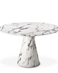 Table de salle à manger ronde en marbre blanc Turner