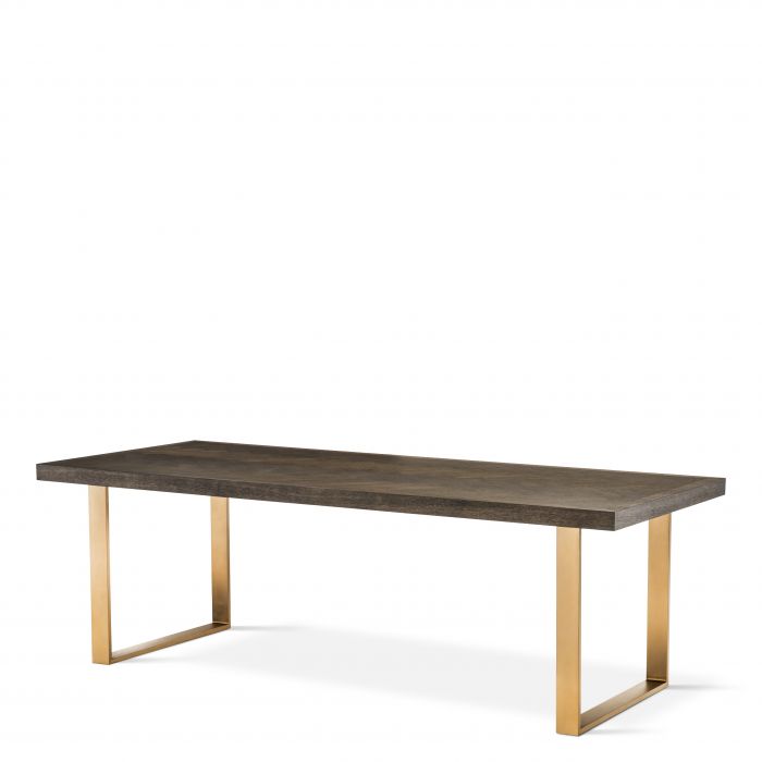 Table de salle à manger en chêne brun Melchior S