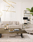 Fauteuil pivotant Catene velours beige