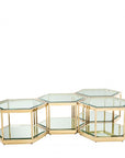 Tables basses hexagonales en verre dorée SAX