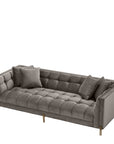 Canapé matelassé Sienna en velours gris