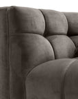 Fauteuil Sienna matelassé gris en velours