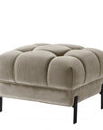 Tabouret matelassé Sienna velours taupe