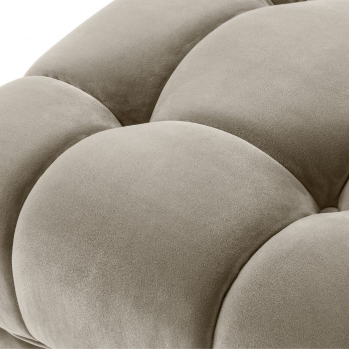 Tabouret matelassé Sienna velours taupe